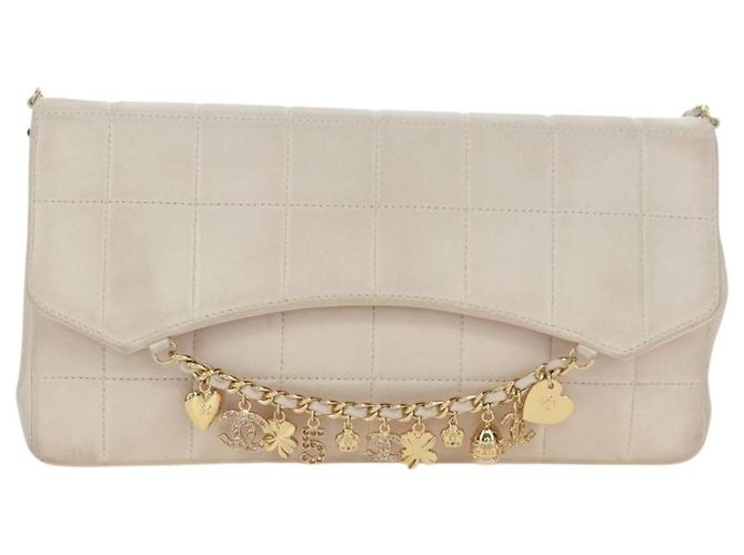 CHANEL Choco Bar Icon Chain Shoulder Bag Lamb Skin Gold Pink CC Auth 179351SV Rosa Dourado - vista 2