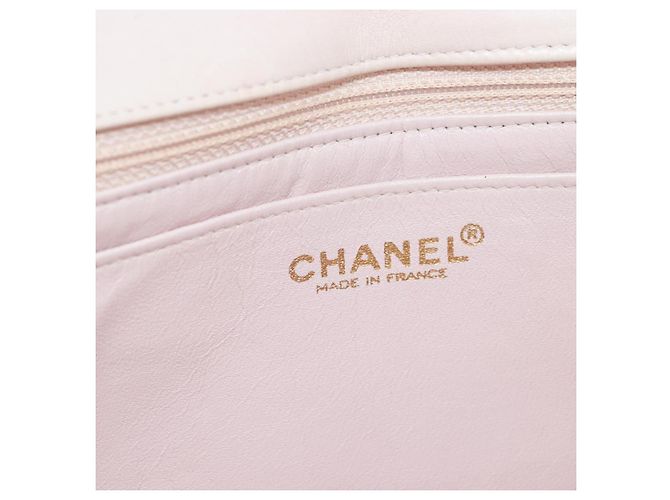 CHANEL Choco Bar Icon Chain Shoulder Bag Lamb Skin Gold Pink CC Auth 179351SV Rosa Dourado - vista 21