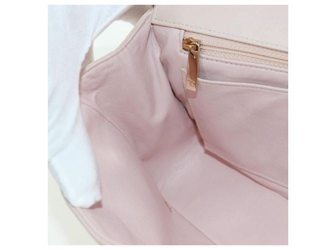 CHANEL Choco Bar Icon Chain Shoulder Bag Lamb Skin Gold Pink CC Auth 179351SV Rosa Dourado - vista 24