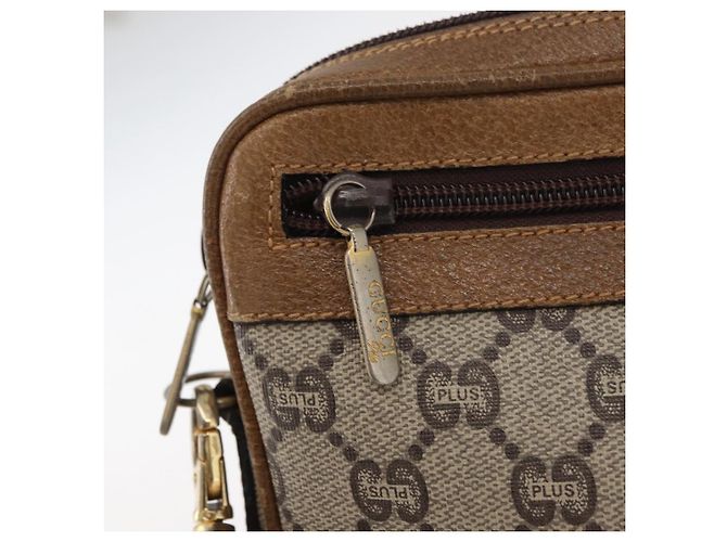 GUCCI GG Plus Supreme Clutch Bag PVC Beige Gold Auth 180134 Golden - view 14