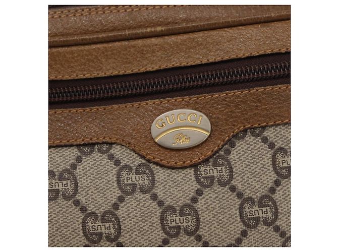 GUCCI GG Plus Supreme Clutch Bag PVC Beige Gold Auth 180134 Golden - view 15