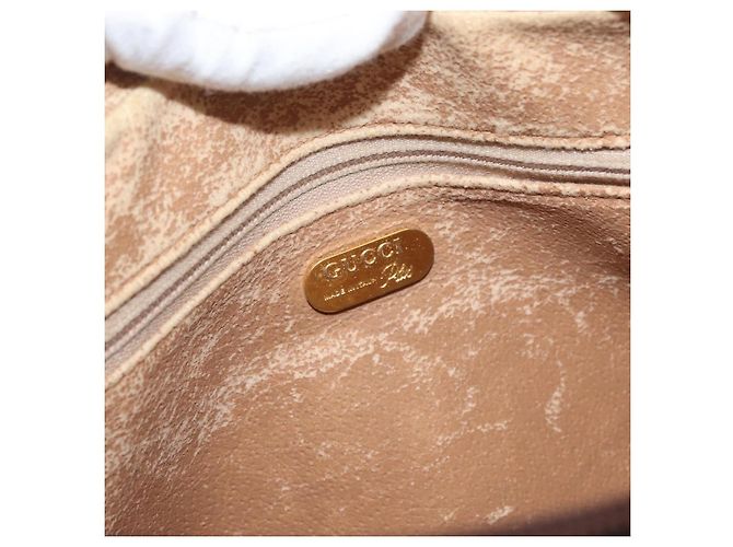 GUCCI GG Plus Supreme Clutch Bag PVC Beige Gold Auth 180134 Golden - view 16