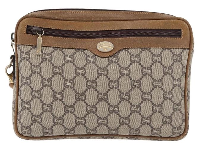 GUCCI GG Plus Supreme Clutch Bag PVC Beige Gold Auth 180134 Golden - view 2