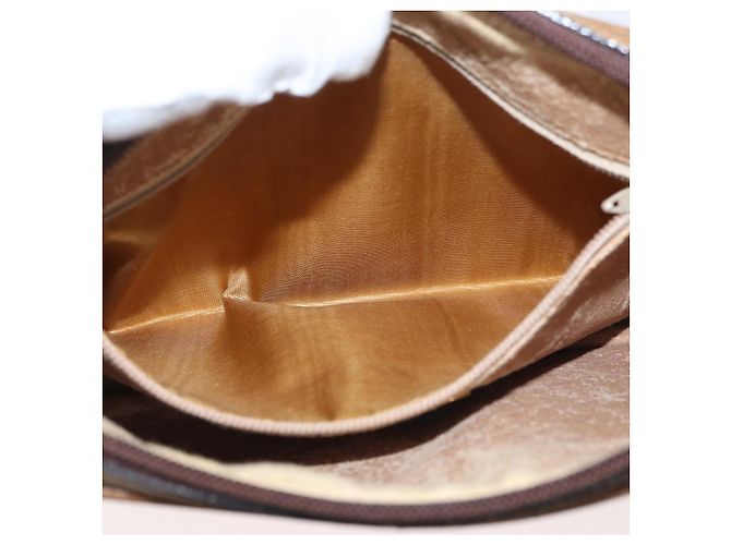GUCCI GG Plus Supreme Clutch Bag PVC Beige Gold Auth 180134 Golden - view 22