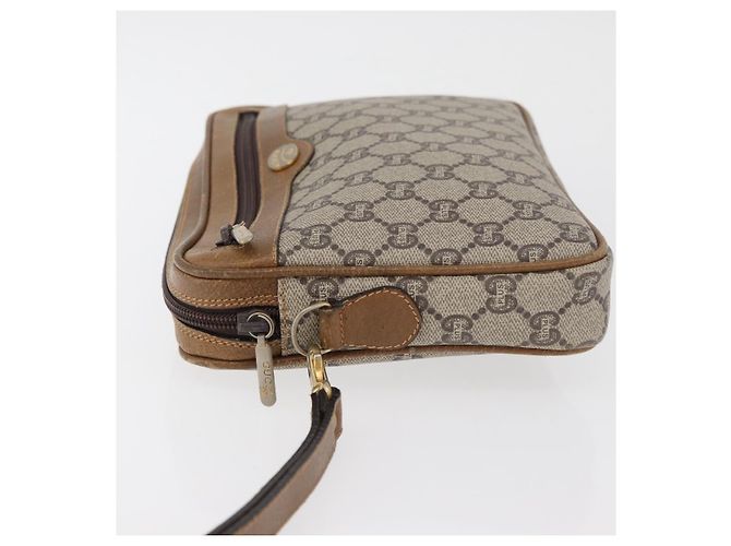 GUCCI GG Plus Supreme Clutch Bag PVC Beige Gold Auth 180134 Golden - view 5