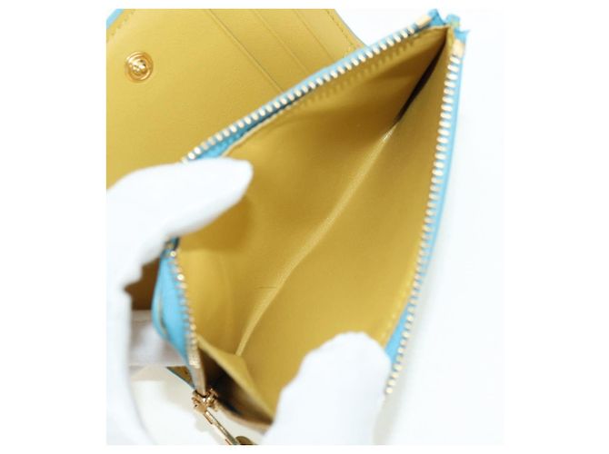 LOEWE �~ Ghibli Howl's Compact Zip Wallet Hin Leather Light Blue Auth 167304SM Blu chiaro - vista 10