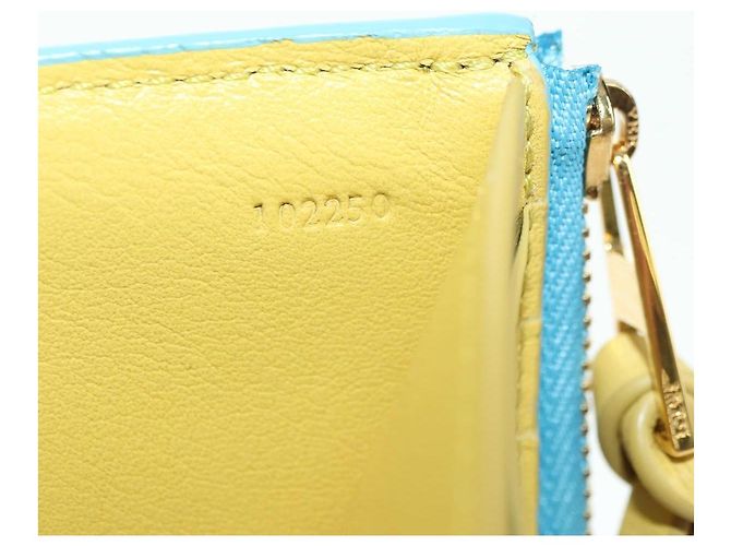 LOEWE �~ Ghibli Howl's Compact Zip Wallet Hin Leather Light Blue Auth 167304SM Blu chiaro - vista 11