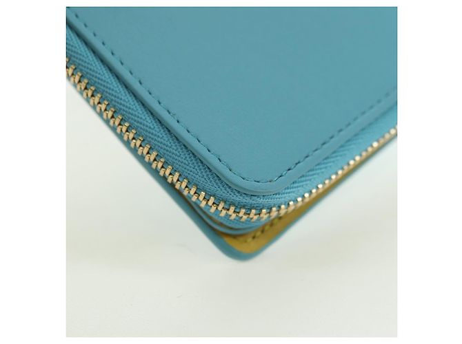 LOEWE �~ Ghibli Howl's Compact Zip Wallet Hin Leather Light Blue Auth 167304SM Blu chiaro - vista 15