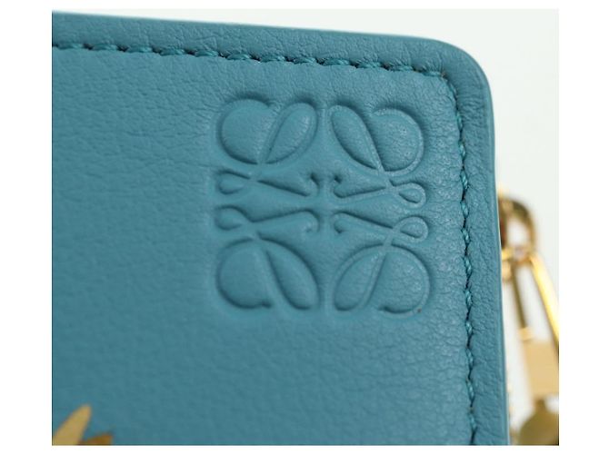 LOEWE �~ Ghibli Howl's Compact Zip Wallet Hin Leather Light Blue Auth 167304SM Blu chiaro - vista 17