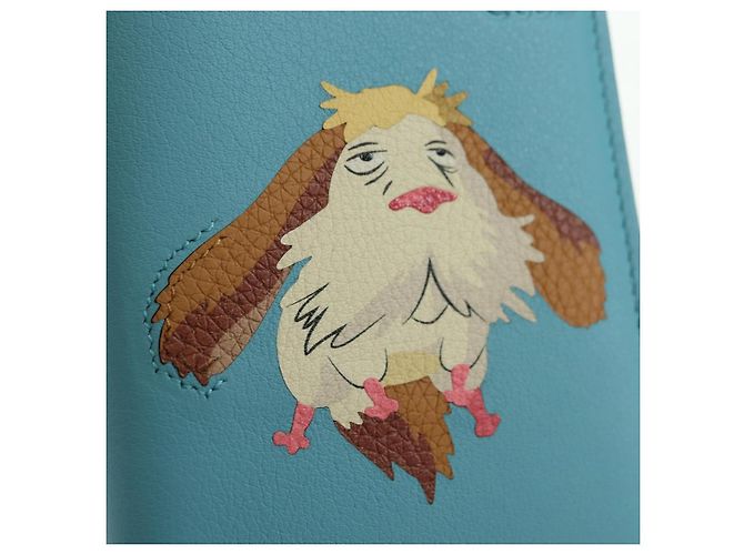 LOEWE �~ Ghibli Howl's Compact Zip Wallet Hin Leather Light Blue Auth 167304SM Blu chiaro - vista 18