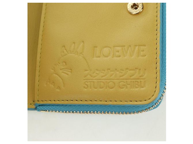 LOEWE �~ Ghibli Howl's Compact Zip Wallet Hin Leather Light Blue Auth 167304SM Blu chiaro - vista 21