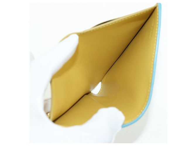 LOEWE �~ Ghibli Howl's Compact Zip Wallet Hin Leather Light Blue Auth 167304SM Blu chiaro - vista 23