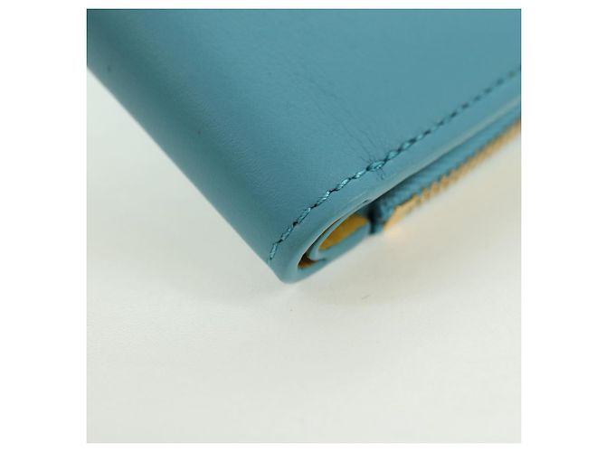 LOEWE �~ Ghibli Howl's Compact Zip Wallet Hin Leather Light Blue Auth 167304SM Blu chiaro - vista 7