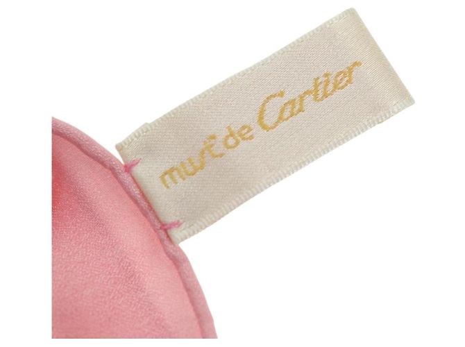 Sciarpa CARTIER in seta rosa Auth am11636V - vista 13