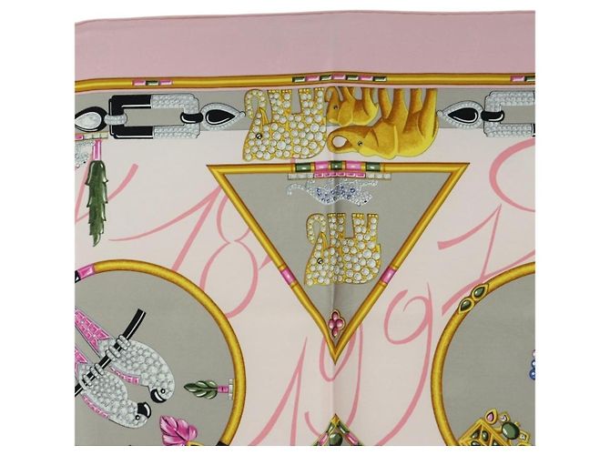 Sciarpa CARTIER in seta rosa Auth am11636V - vista 3