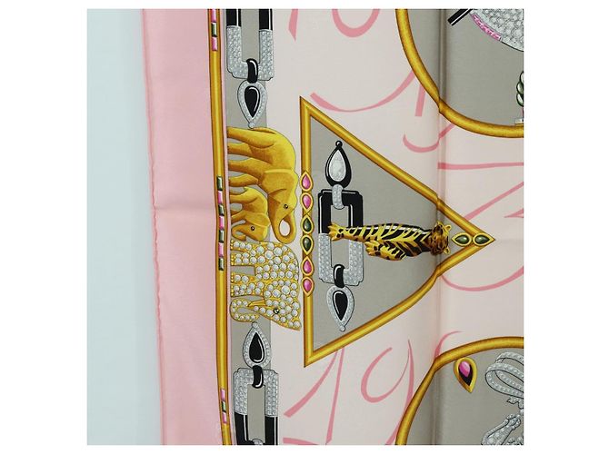 Sciarpa CARTIER in seta rosa Auth am11636V - vista 5