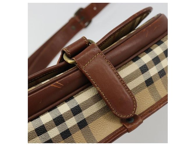Borsa a tracolla Burberrys Nova Check PVC Beige Oro Auth BA12570 D'oro - vista 14