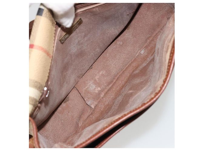 Borsa a tracolla Burberrys Nova Check PVC Beige Oro Auth BA12570 D'oro - vista 18