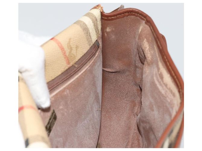 Borsa a tracolla Burberrys Nova Check PVC Beige Oro Auth BA12570 D'oro - vista 19