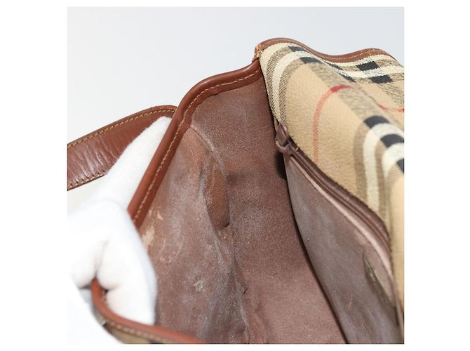 Borsa a tracolla Burberrys Nova Check PVC Beige Oro Auth BA12570 D'oro - vista 20