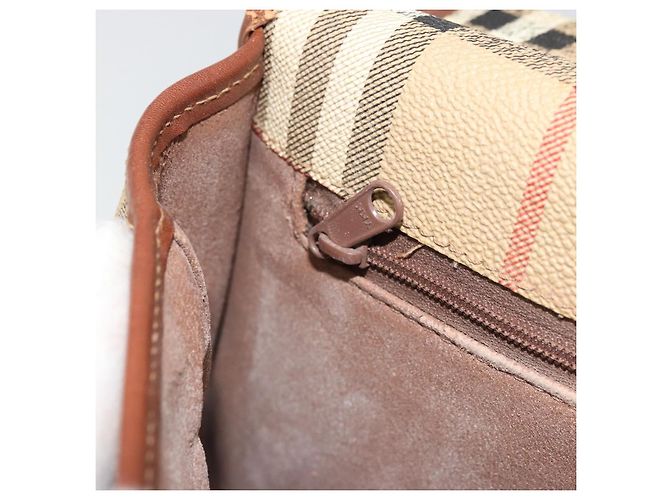 Borsa a tracolla Burberrys Nova Check PVC Beige Oro Auth BA12570 D'oro - vista 21