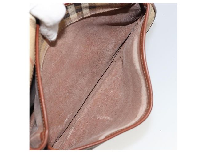 Borsa a tracolla Burberrys Nova Check PVC Beige Oro Auth BA12570 D'oro - vista 23