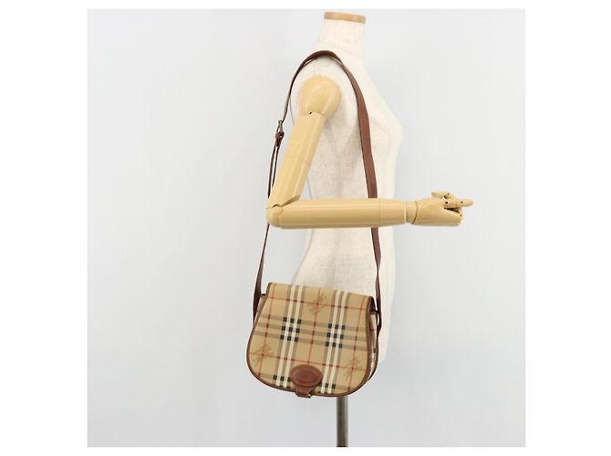 Borsa a tracolla Burberrys Nova Check PVC Beige Oro Auth BA12570 D'oro - vista 24