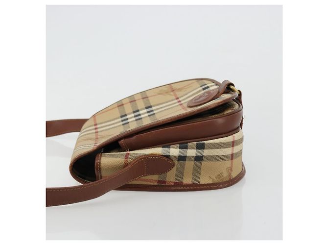 Borsa a tracolla Burberrys Nova Check PVC Beige Oro Auth BA12570 D'oro - vista 5