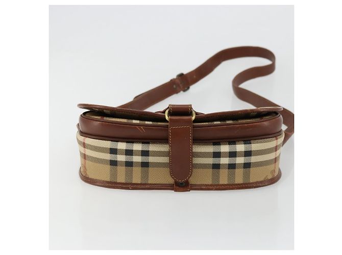 Borsa a tracolla Burberrys Nova Check PVC Beige Oro Auth BA12570 D'oro - vista 9