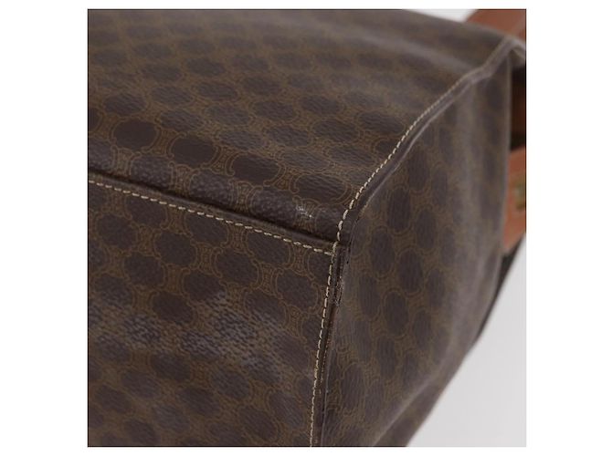 Céline CELINE Macadam Canvas Tote Bag PVC Leder Braun Gold Authentisch 180188 Golden - Ansicht 11