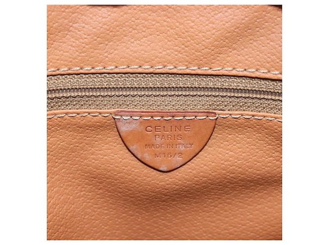 Céline CELINE Macadam Canvas Tote Bag PVC Leder Braun Gold Authentisch 180188 Golden - Ansicht 16