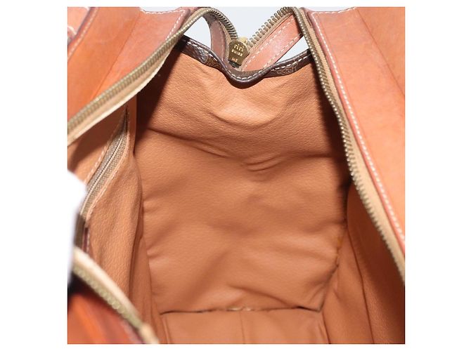 Céline CELINE Macadam Canvas Tote Bag PVC Leder Braun Gold Authentisch 180188 Golden - Ansicht 18