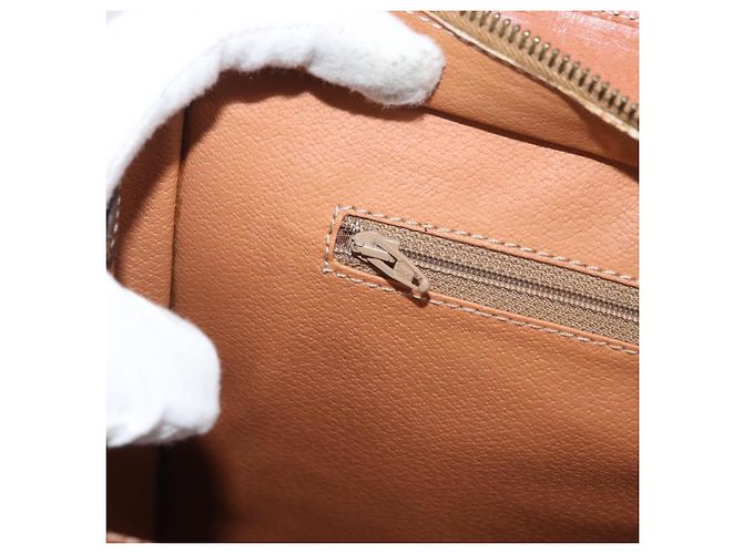 Céline CELINE Macadam Canvas Tote Bag PVC Leder Braun Gold Authentisch 180188 Golden - Ansicht 20