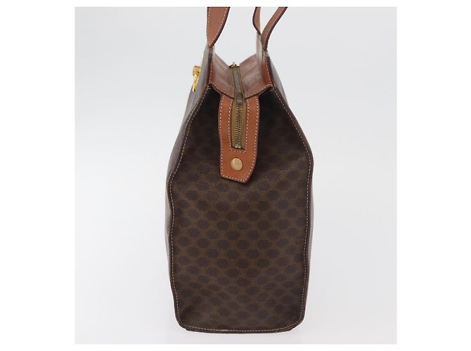 Céline CELINE Macadam Canvas Tote Bag PVC Leder Braun Gold Authentisch 180188 Golden - Ansicht 4