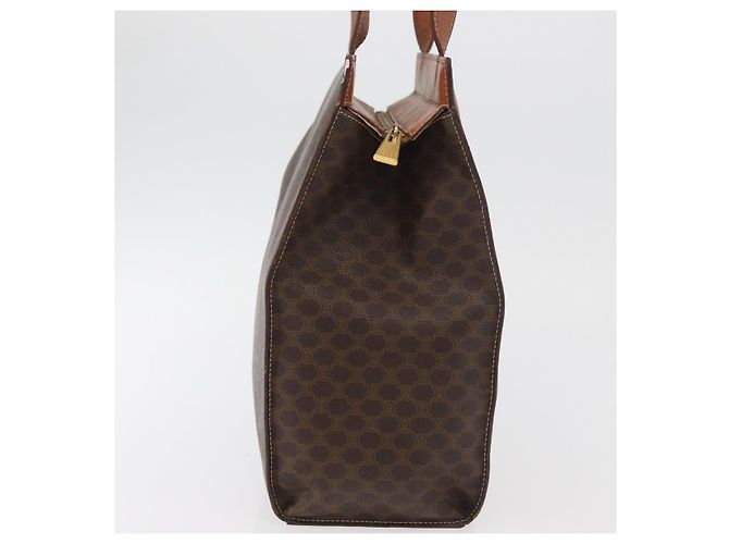 Céline CELINE Macadam Canvas Tote Bag PVC Leder Braun Gold Authentisch 180188 Golden - Ansicht 5