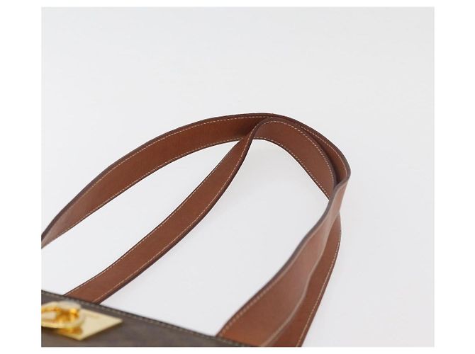 Céline CELINE Macadam Canvas Tote Bag PVC Leder Braun Gold Authentisch 180188 Golden - Ansicht 8