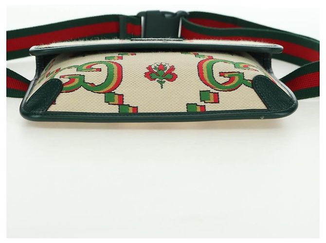 Borsa GUCCI Web Sherry Line Canvas 100th Anniversary Beige 493930 Auth mr2495V - vista 10