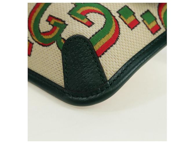 Borsa GUCCI Web Sherry Line Canvas 100th Anniversary Beige 493930 Auth mr2495V - vista 12