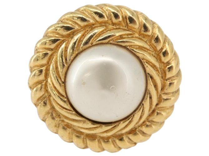 Orecchini CHANEL metallo Gold CC Auth 178397 D'oro - vista 2