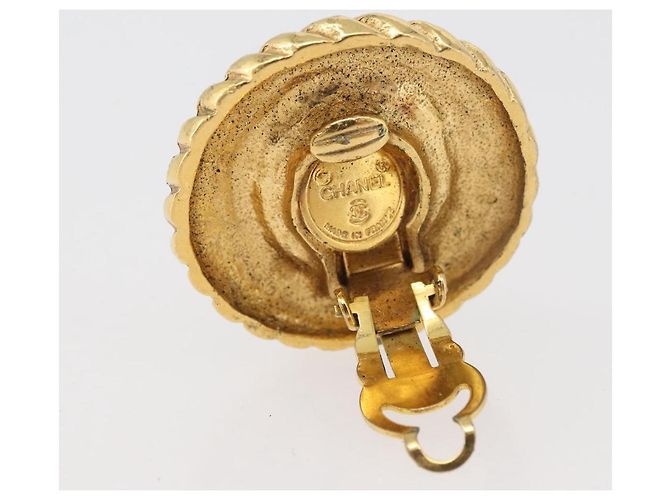 Orecchini CHANEL metallo Gold CC Auth 178397 D'oro - vista 4