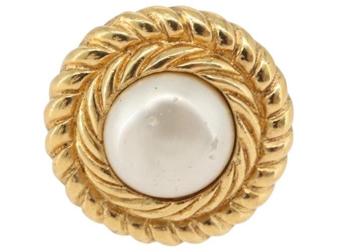 Orecchini CHANEL metallo Gold CC Auth 178397 D'oro - vista 6