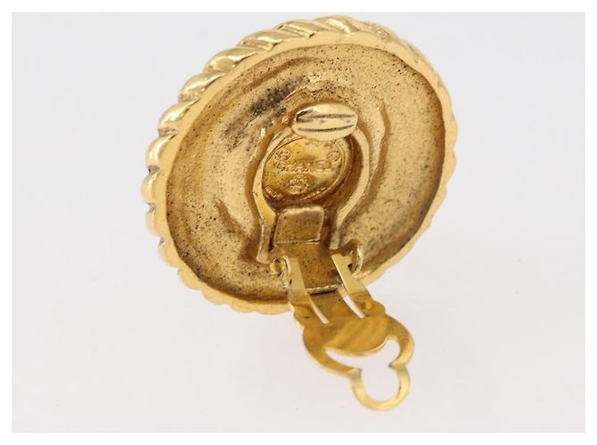 Orecchini CHANEL metallo Gold CC Auth 178397 D'oro - vista 8