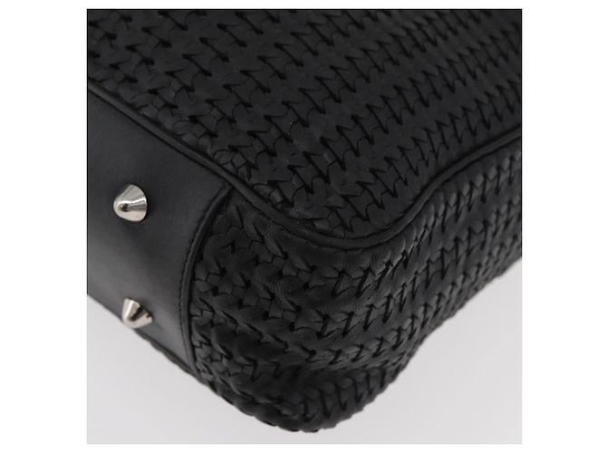 Borsa Christian Dior in pelle nera argento Auth ep14496 Nero - vista 11