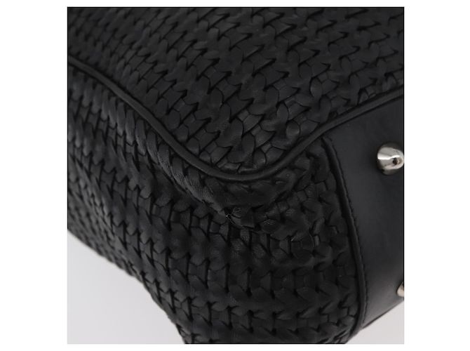 Borsa Christian Dior in pelle nera argento Auth ep14496 Nero - vista 12