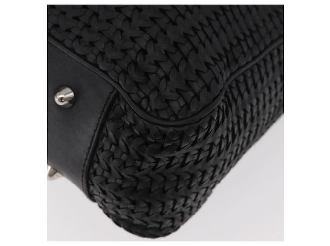 Borsa Christian Dior in pelle nera argento Auth ep14496 Nero - vista 13
