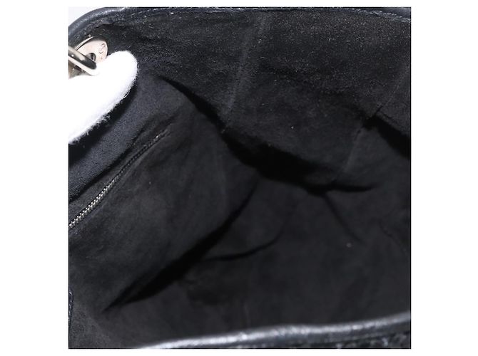 Borsa Christian Dior in pelle nera argento Auth ep14496 Nero - vista 17