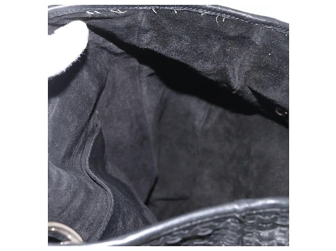 Borsa Christian Dior in pelle nera argento Auth ep14496 Nero - vista 18