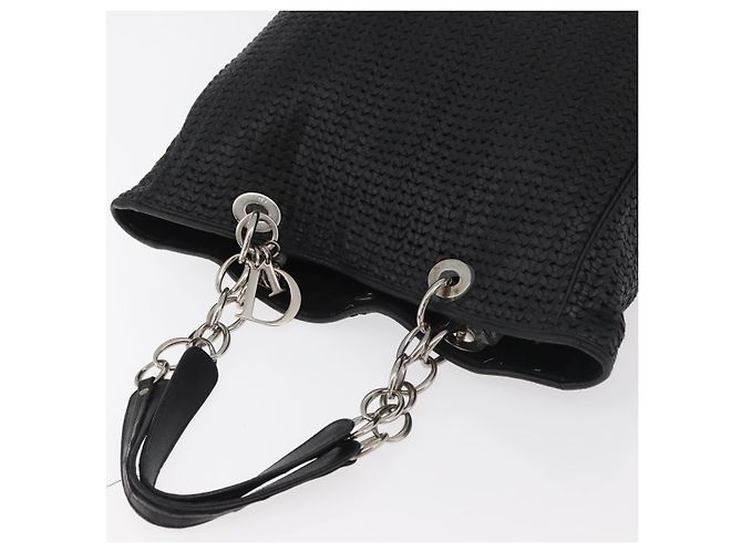 Borsa Christian Dior in pelle nera argento Auth ep14496 Nero - vista 6