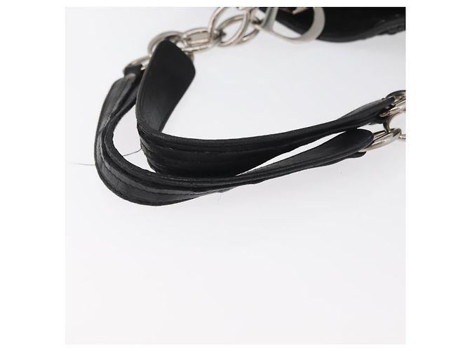 Borsa Christian Dior in pelle nera argento Auth ep14496 Nero - vista 7