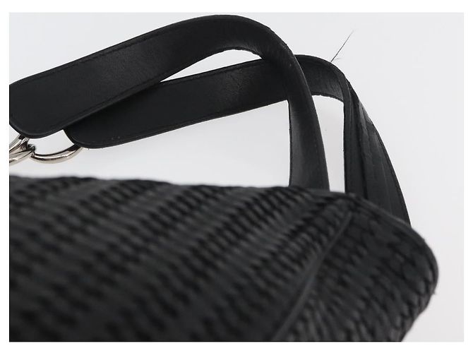 Borsa Christian Dior in pelle nera argento Auth ep14496 Nero - vista 8